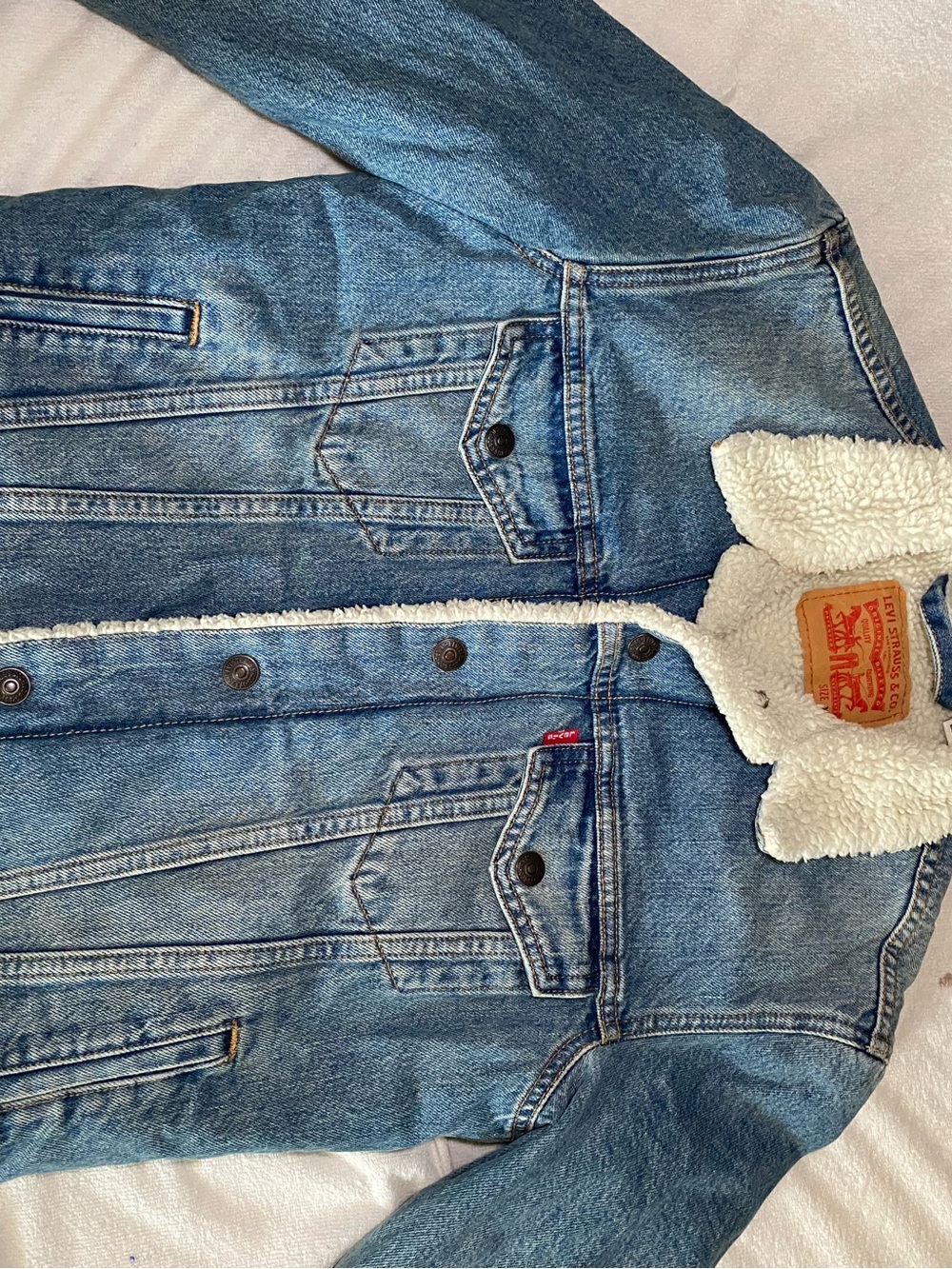Kids sherpa-lined denim jacket